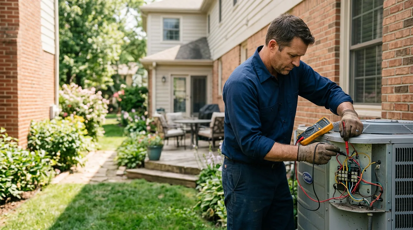 HVAC technician working near Oregonia, OH